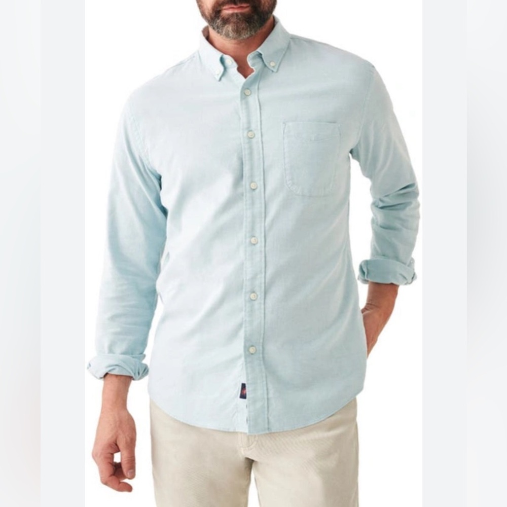 Faherty Shirt Mens XXL Blue Button Down Long Sleeve MWS2329 Stretch Casual